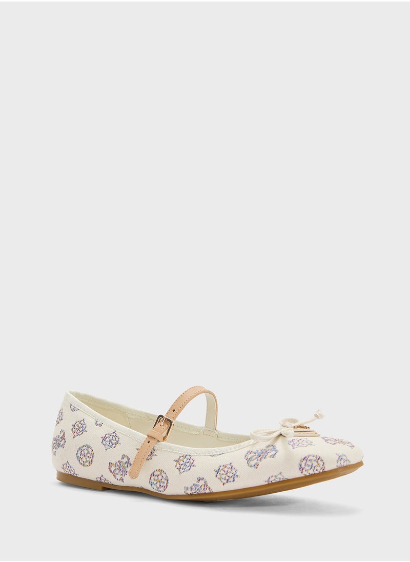 GUESS Bow Detailed Strappy Ballerinas  - Image 2