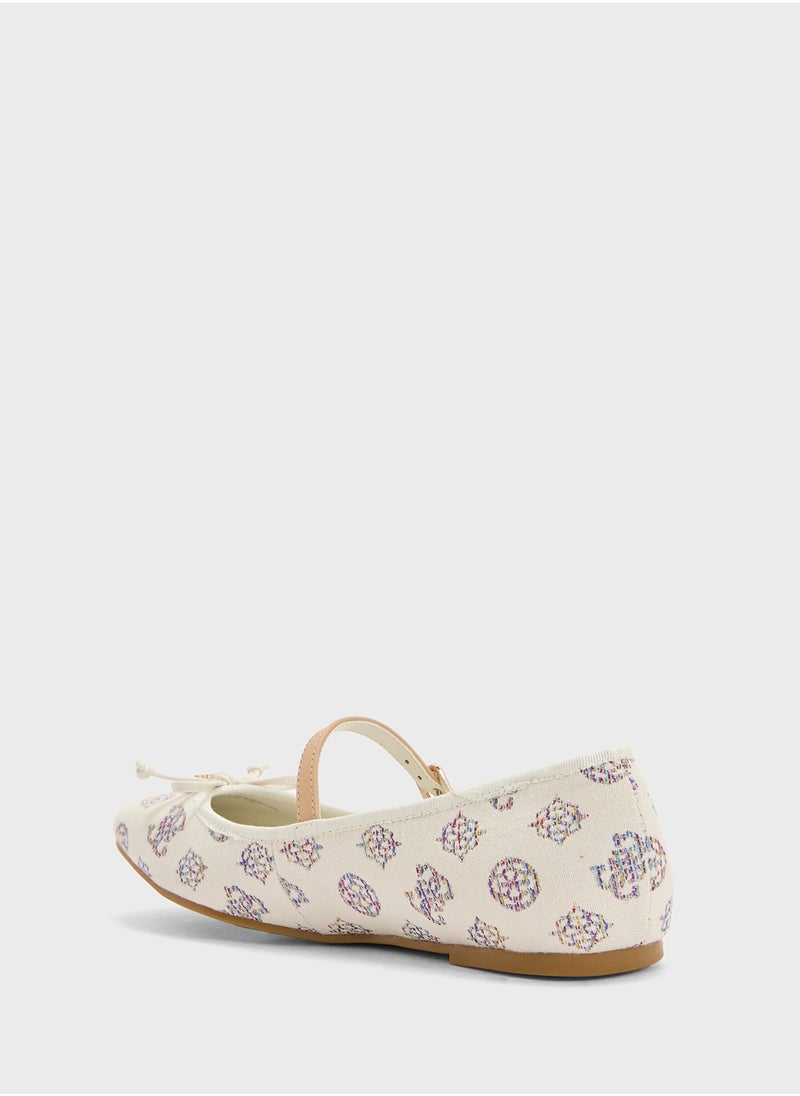 GUESS Bow Detailed Strappy Ballerinas  - Image 3