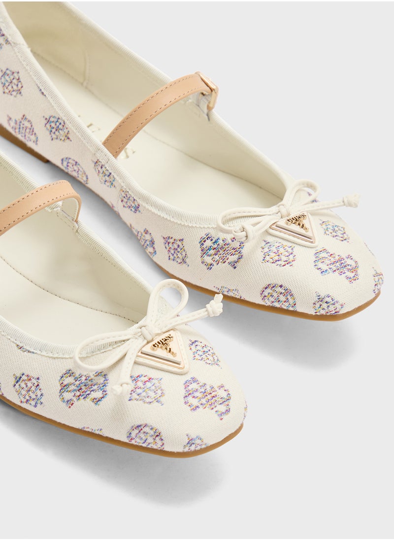 GUESS Bow Detailed Strappy Ballerinas  - Image 4