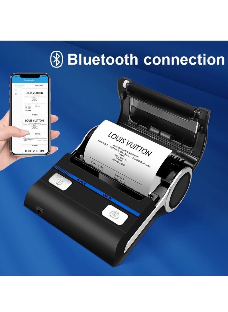 مايلستون طابعة إيصالات حرارية لاسلكية صغيرة ومحمولة بجودة بلوتوث عالية مقاس 80 مم للموبايل + حقيبة - Image 4
