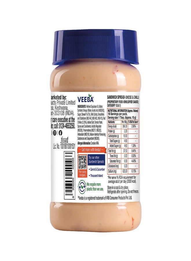 Veeba Cheese and Chilli Sandwich Spread, 250 grams - Image 4