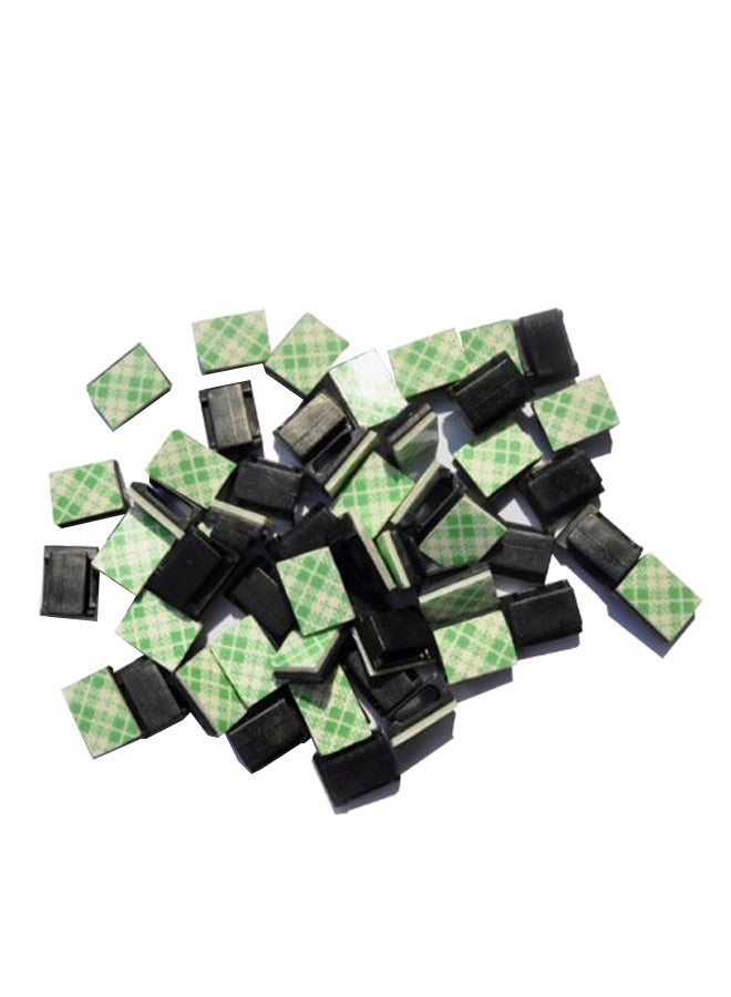Loquat 40-Piece Self-Adhesive Cord Tie Fixed Clips Set Black