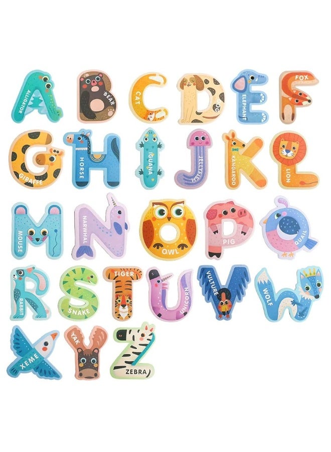 USATDD حروف مغناطيسية عملاقة ملونة ABC على شكل حيوانات ألعاب كبيرة مغناطيسات ثلاجة للأطفال في مرحلة ما قبل المدرسة مجموعة تعليمية للعبة تهجئة للأطفال من 3 4 5 سنوات - Image 5