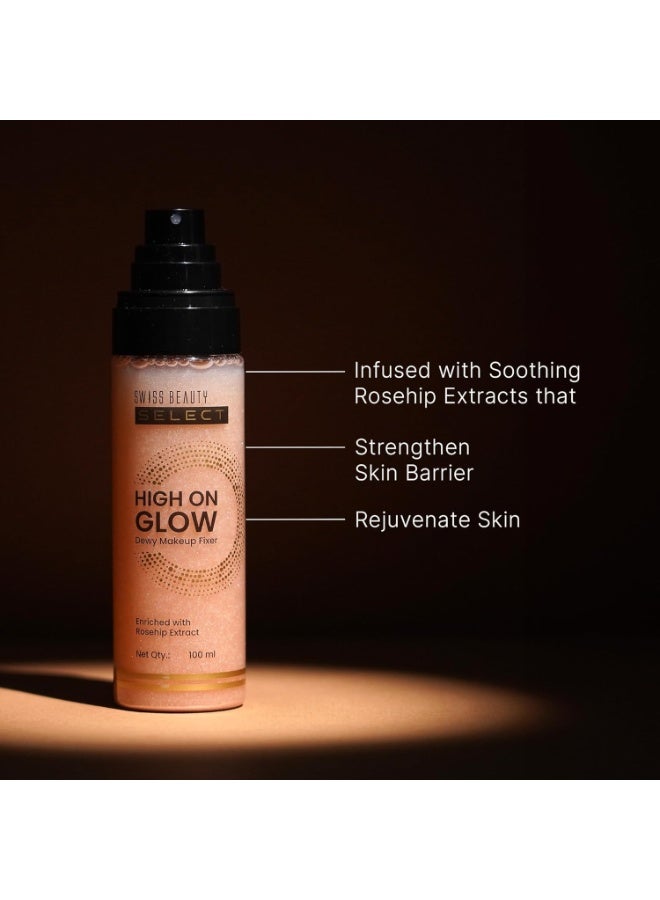 Swiss Beauty Select High on Glow Hydrating Fixer with glass-like glow | Non- Sticky & Quick Drying | 100ml - Image 4