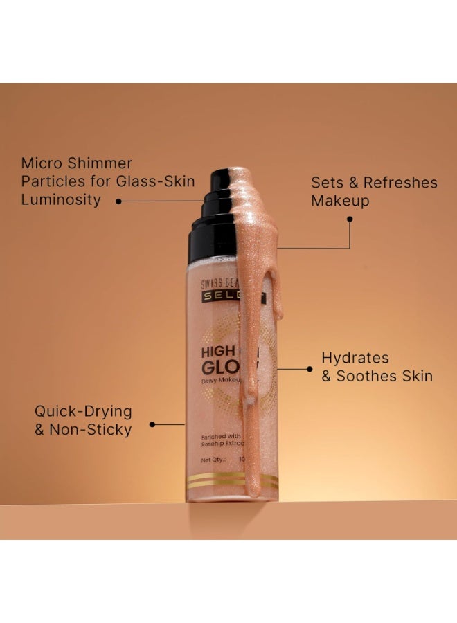 Swiss Beauty Select High on Glow Hydrating Fixer with glass-like glow | Non- Sticky & Quick Drying | 100ml - Image 2