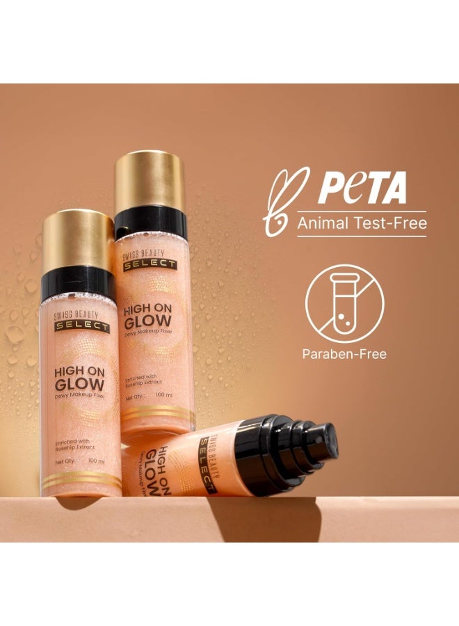 Swiss Beauty Select High on Glow Hydrating Fixer with glass-like glow | Non- Sticky & Quick Drying | 100ml - Image 3