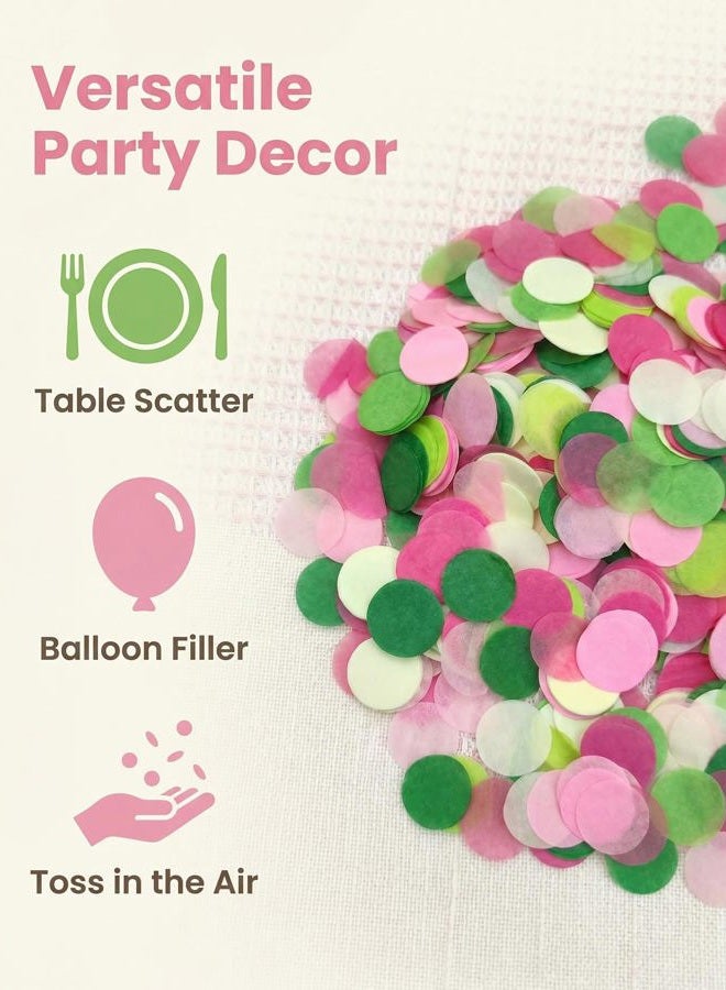 Mybbshower 1 Inch Round Tissue Paper Table Confetti Dots for Wedding Baby Shower Gender Reveal Birthday Party Decorations 2 oz (Green Pink) - Image 3