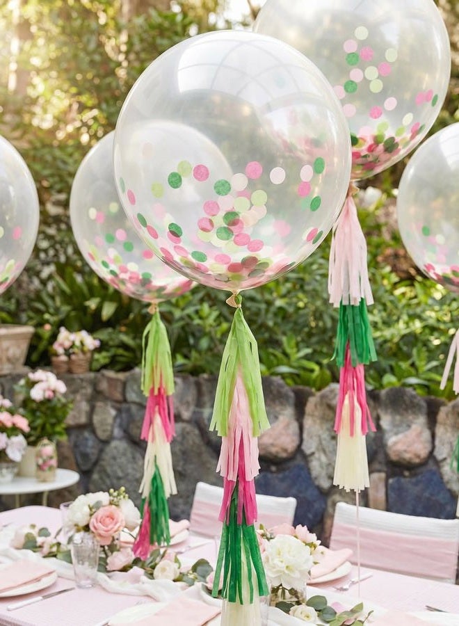 Mybbshower 1 Inch Round Tissue Paper Table Confetti Dots for Wedding Baby Shower Gender Reveal Birthday Party Decorations 2 oz (Green Pink) - Image 4