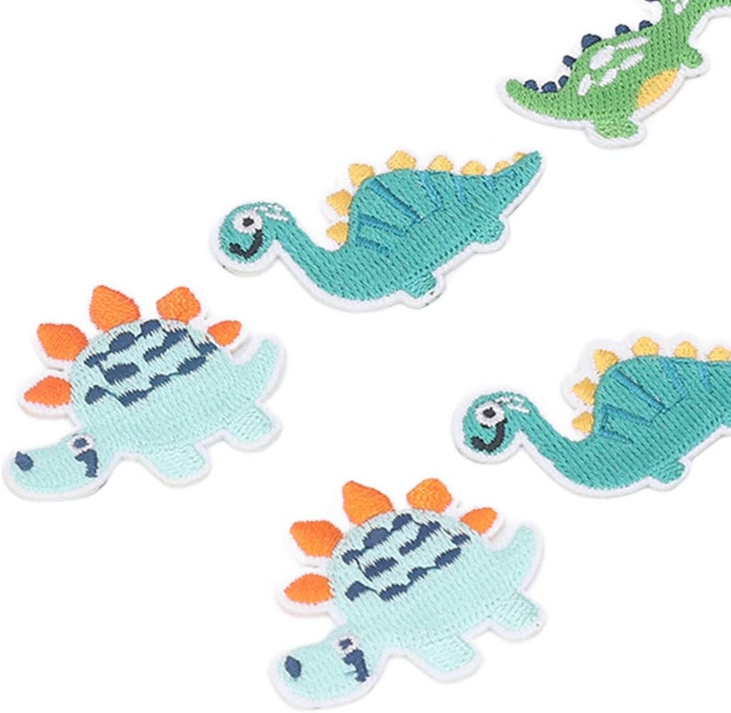 HEEPDD 10Pcs Embroidered Dinosaur, on Patches for Kids Clothes, Bags, Hats, Shoes with Colorful Craftsmanship 10Pcs Embroidered Dinosaur, Cotton Iron Nan Sewing Embroidery - Image 2
