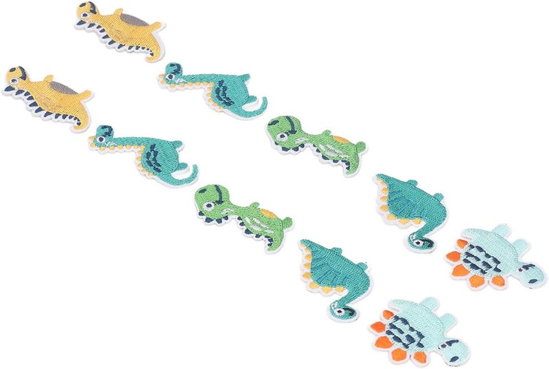 HEEPDD 10Pcs Embroidered Dinosaur, on Patches for Kids Clothes, Bags, Hats, Shoes with Colorful Craftsmanship 10Pcs Embroidered Dinosaur, Cotton Iron Nan Sewing Embroidery - Image 4