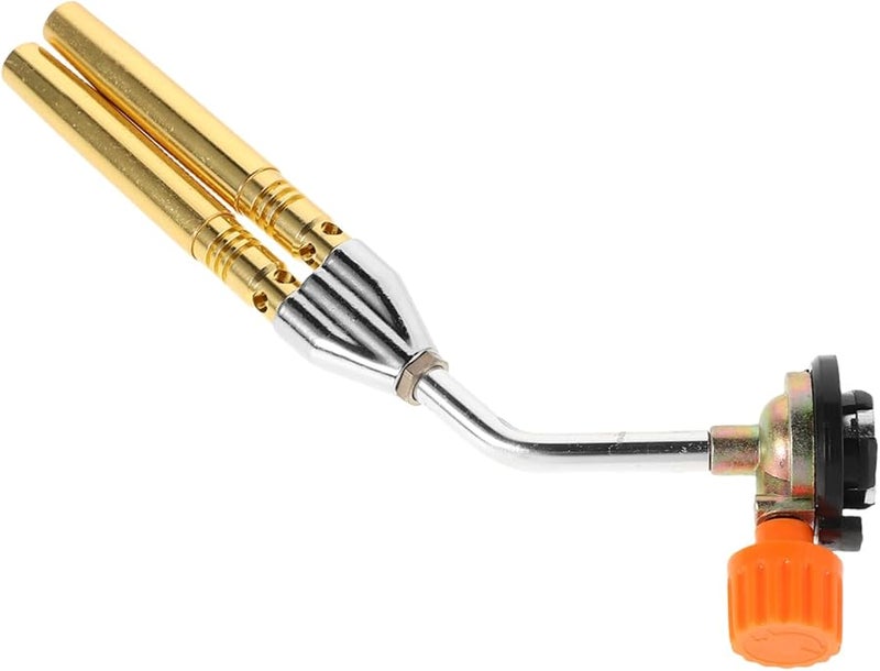 HEMOTON Adjustable Propane Torch Head Dual Tube Manual Ignition for Camping Cooking Grilling Welding Portable - Image 2