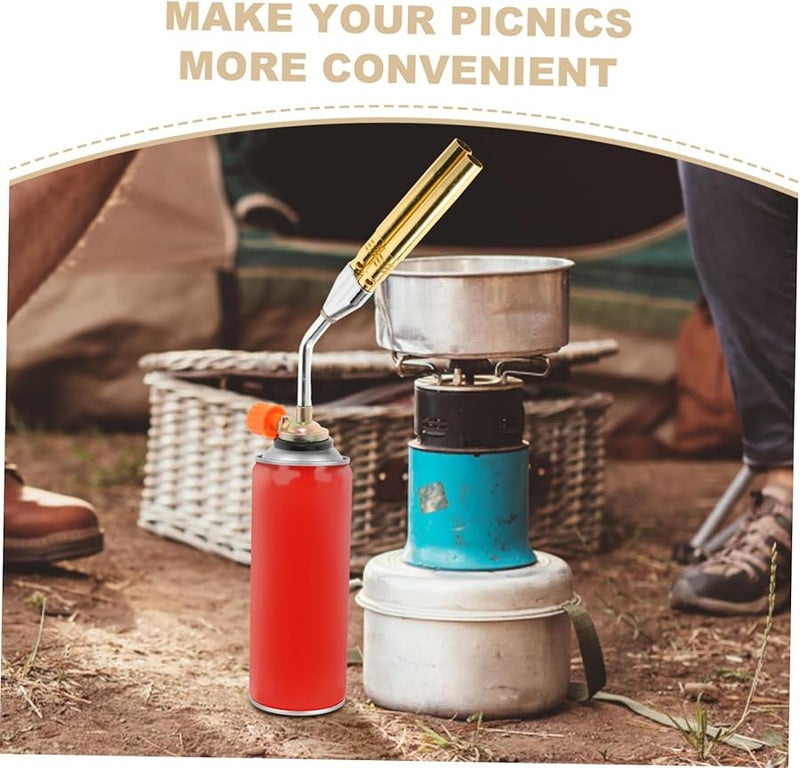 HEMOTON Adjustable Propane Torch Head Dual Tube Manual Ignition for Camping Cooking Grilling Welding Portable - Image 4