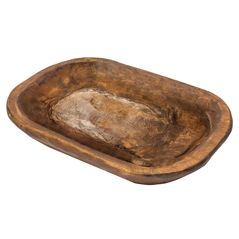 MAINEVENT Decorative Bowl Home Decor Approx 10x14 Inch, Spanish Oak Wooden Dining Room Table Centerpiece Decor Wood Bowl Key Decorative Centerpiece Baguette Bowl Made in USA - Image 1