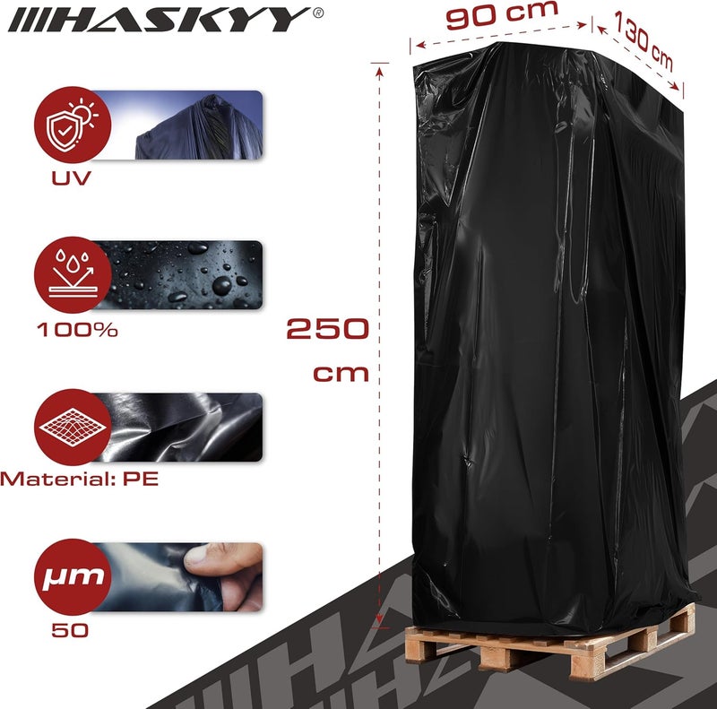HASKYY XXL Protective Cover 250 x 130 x 90 cm – Universal Cover for Pallets Grid Box Grill Beach Chairs Garden Furniture – Waterproof PE Protective Cover – Extra High – UV-Resistant - Image 2