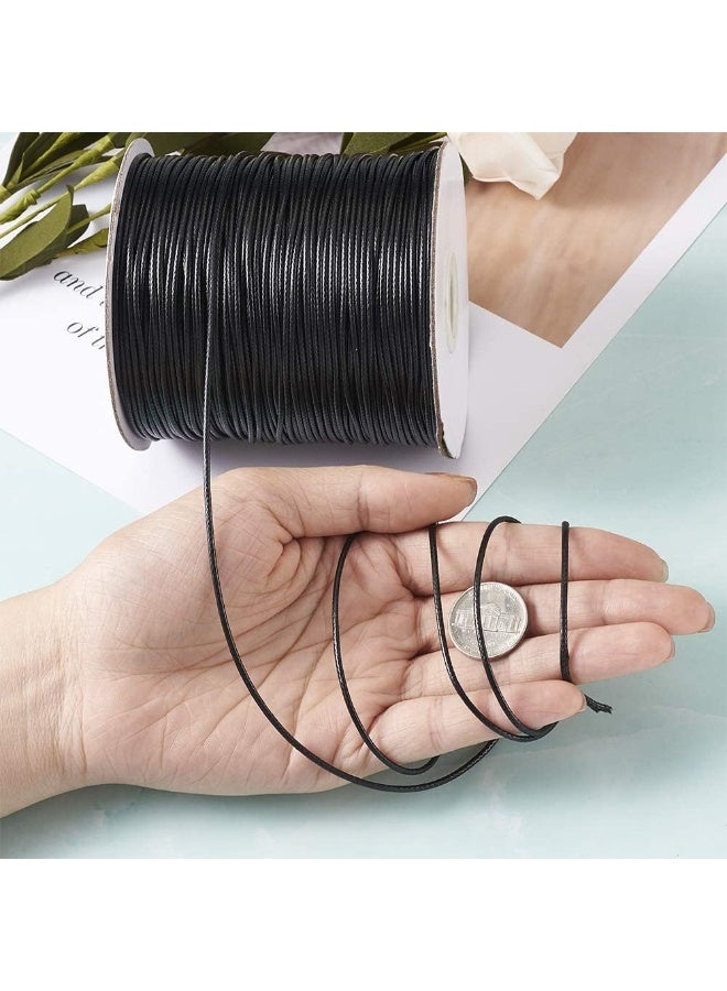 SUNSAR 50 Yards Waxed Cotton Cord Black Waxed Thread Beading String for Jewelry String Bracelet Cord Necklace String (1MM) - Image 4
