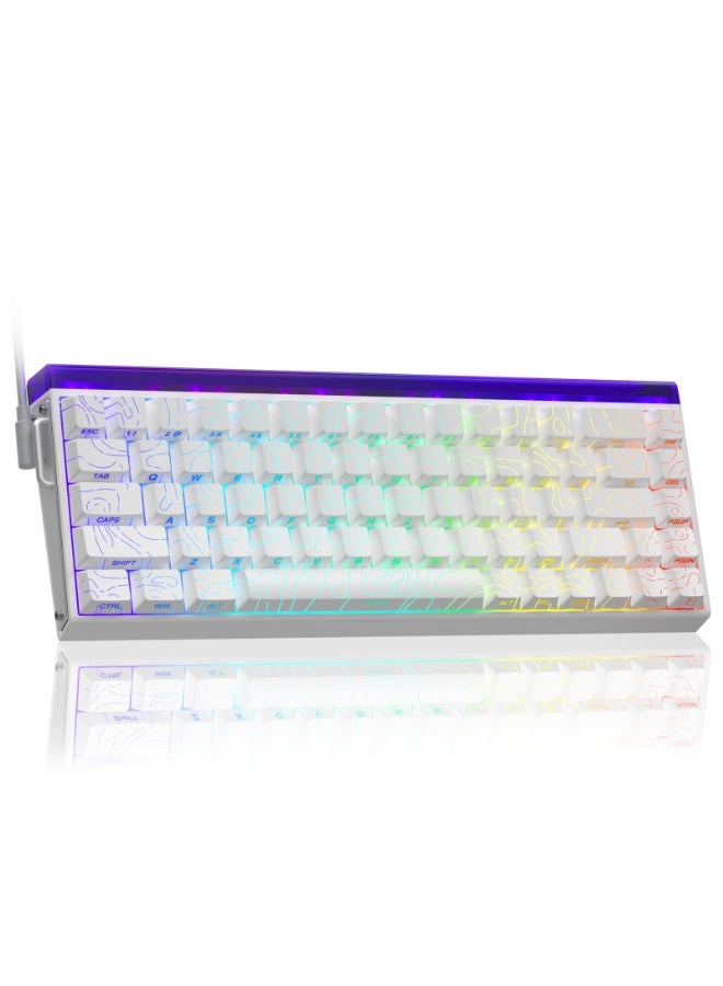 أولا لوحة مفاتيح ألعاب سلكية AULA Hero 68 HE 60%، لوحة مفاتيح مغناطيسية بتأثير هول مع معدل استطلاع 8 كيلو هرتز، أغطية مفاتيح PBT مطبوعة على الجانب، صندوق إضاءة خلفية RGB، برنامج ويب قابل للتخصيص للاعبي الكمبيوتر الشخصي/ماك - Image 1