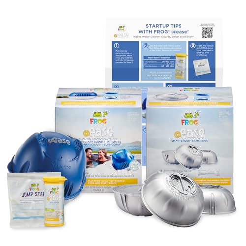 FROG @Ease Floating System for Hot Tubs - Quick & Easy Self-Regulating Hot Tub Sanitizer - Hot Tub Maintenance System with Sanitizing Minerals & SmartChlor Technology - Starter Bundle - Image 1