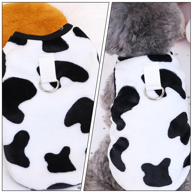 Cow Print Dog Winter Coat Warm Soft Pullover Vest For Small Medium Dogs - Image 5