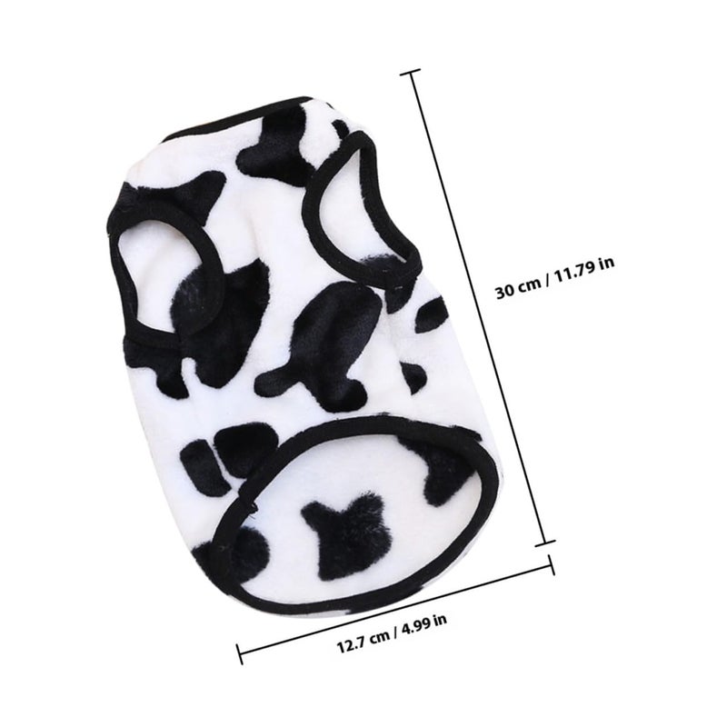 Cow Print Dog Winter Coat Warm Soft Pullover Vest For Small Medium Dogs - Image 3