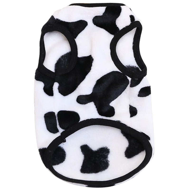 Cow Print Dog Winter Coat Warm Soft Pullover Vest For Small Medium Dogs - Image 2