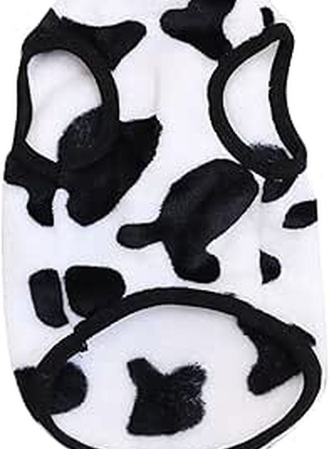Cow Print Dog Winter Coat Warm Soft Pullover Vest For Small Medium Dogs - Image 1