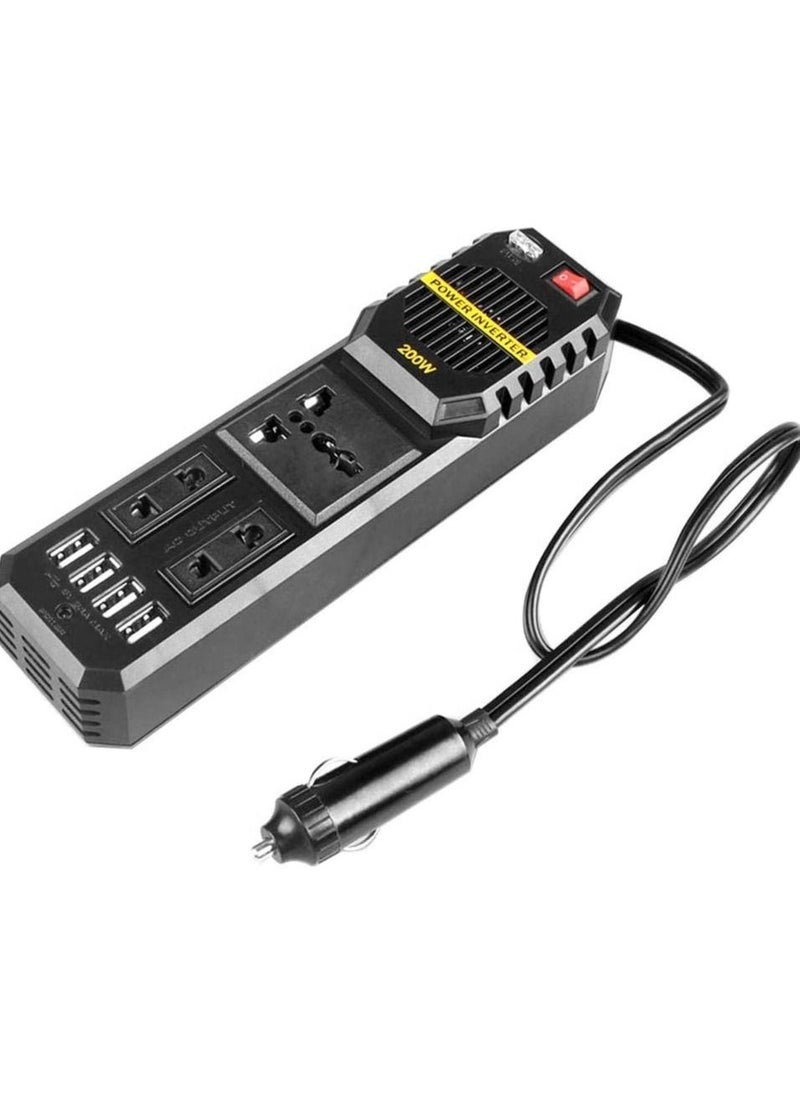 200W Car Inverter 12V to 220Volt DC to AC Converter 4 USB 3.1A Charger Wave Auto Adapter Voltage Transformer 12V - Image 1