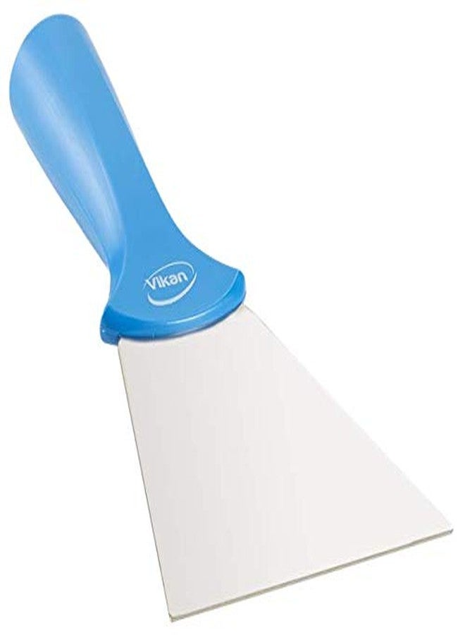 Vikan 40113 4” Stainless Steel Handle Mounted Scraper, Blue - Image 3