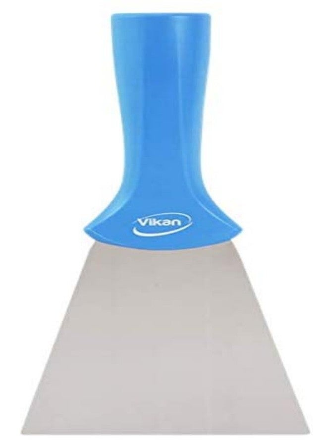Vikan 40113 4” Stainless Steel Handle Mounted Scraper, Blue - Image 2