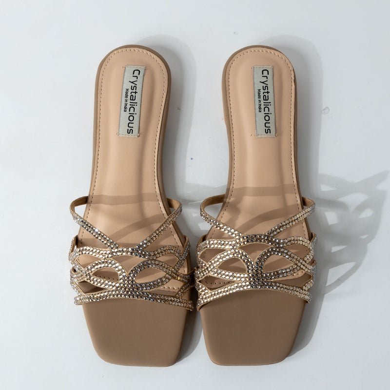 Crystalicious Denish Luxurious Rhinestones Sandals Handcrafted by Artisans Effortless Glamour for Every Occasion - Image 1