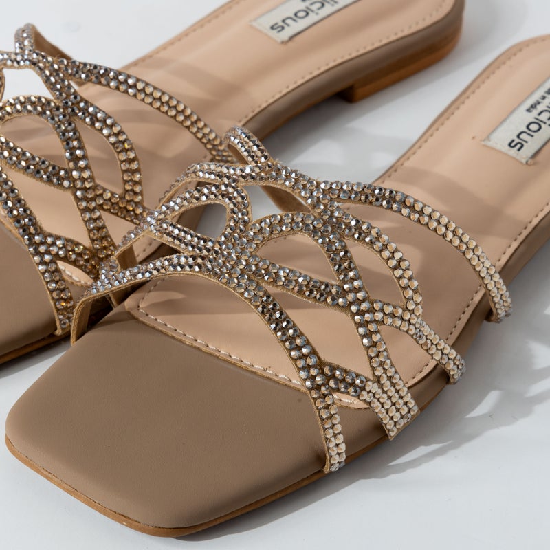 Crystalicious Denish Luxurious Rhinestones Sandals Handcrafted by Artisans Effortless Glamour for Every Occasion - Image 2
