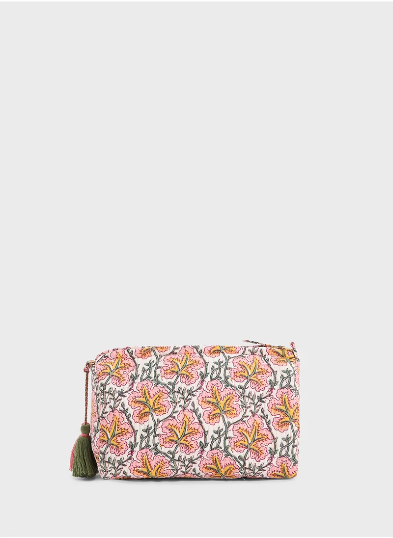 مانجو Textured Cotton Cosmetic Bag
