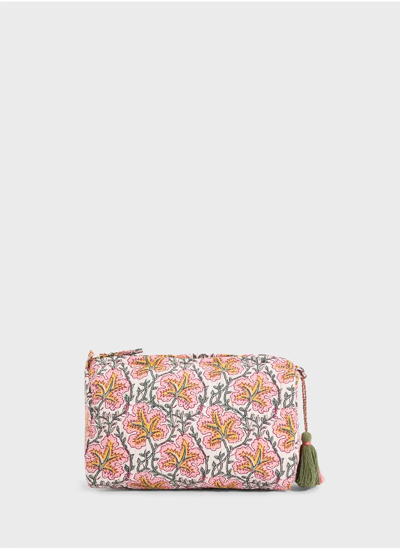مانجو Textured Cotton Cosmetic Bag