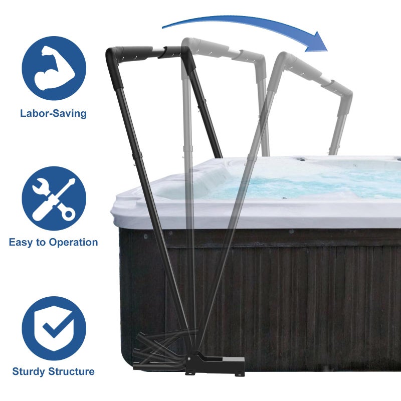 TOCRETOARE Hot Tub Cover Lifter, Spa Cover Lift, Hot Tub Cover Lift Removal System Height 31-41 Inch Adjustable, Fit for Most Spa Hot Tubs - Image 2