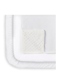 NINI Nini Baby 3-Piece Bassinet Bedding Set, Royal White, Soft Cotton, Includes 2 Fitted Sheets & 1 Reversible Plush Comforter, Fits Bassinet Size Up to 50x80 cm  - Image 3