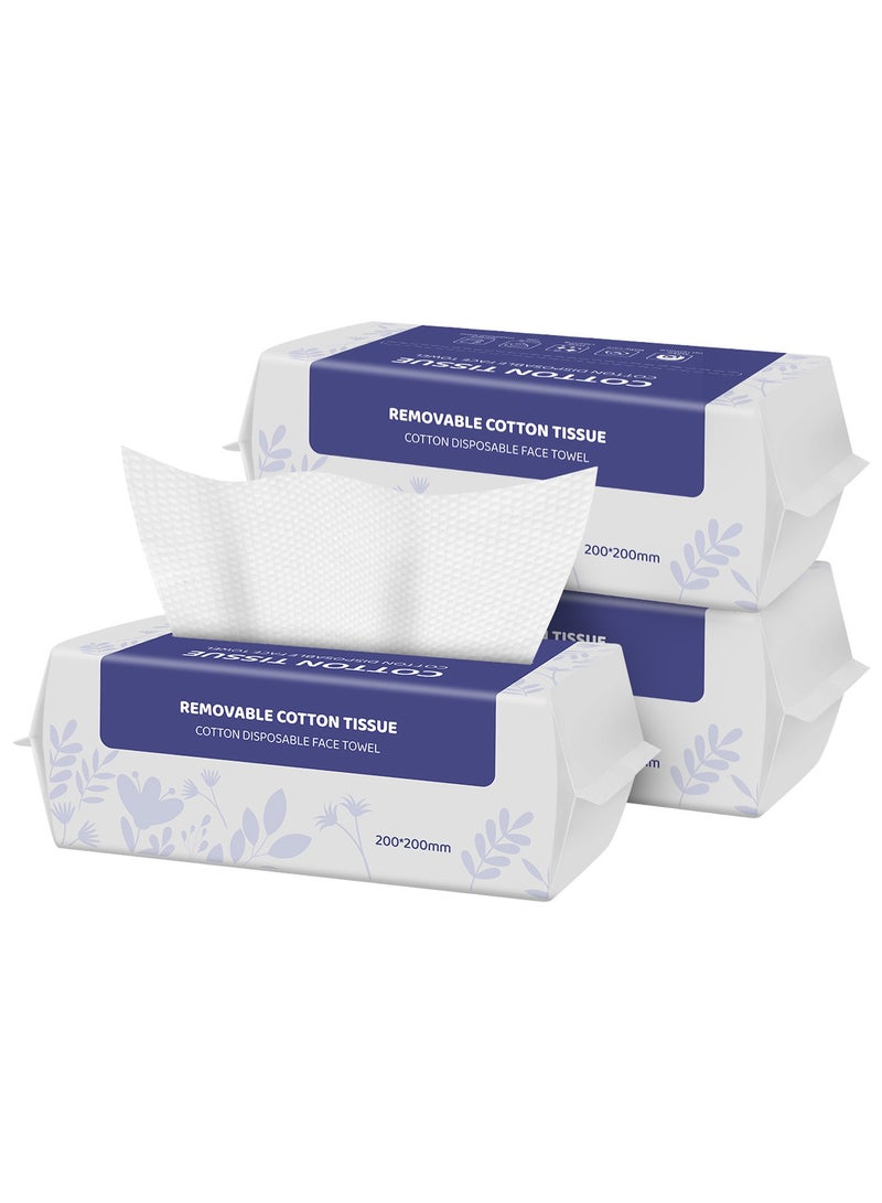 general 3 Pack Disposable Face Towels, Soft Cotton Dry Wipes, Lint-Free, Facial Tissues for Skin Care, Facial Cleansing, Makeup Wipes, Makeup Remover Towels, Upgraded Ultra Absorbent Thickened Face Cloths (Pack of 3, 7.9 x 7.9") - Image 1