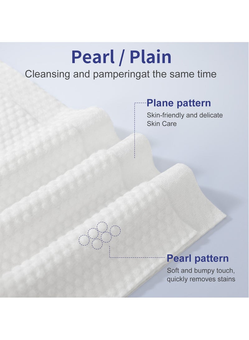 general 3 Pack Disposable Face Towels, Soft Cotton Dry Wipes, Lint-Free, Facial Tissues for Skin Care, Facial Cleansing, Makeup Wipes, Makeup Remover Towels, Upgraded Ultra Absorbent Thickened Face Cloths (Pack of 3, 7.9 x 7.9") - Image 2