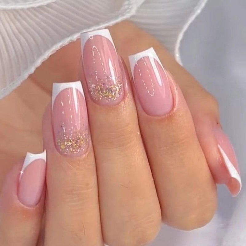 ZOONA ZOONA 24PCS Everlasting French Nails Artificial Nails Art Set Lightweight Long Lasting Easy To Use Quick Fix For Festivals Special Occasions - Image 1