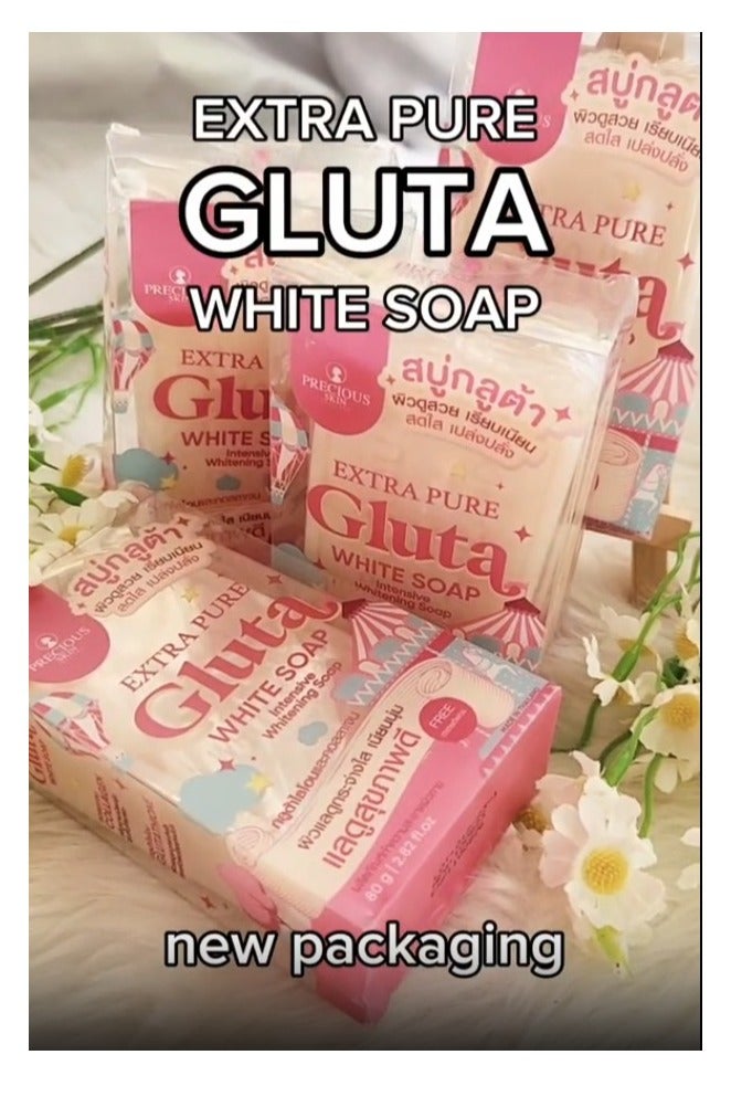 بريشيس سكين بريسيوس سكين صابون جلوتا اكسترا بيور لتفتيح الوجه و الجسم 80جرام - Image 2