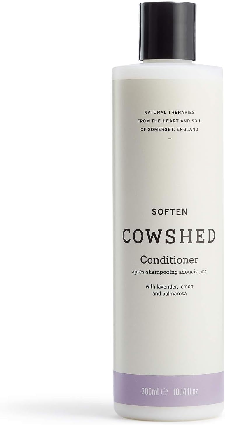 Cowshed Soften Conditioner 300ml Gentle Conditioner for All Hair Types Natural Vegan Paraben Free Softening Brightening with May Chang Lemon and Lavender