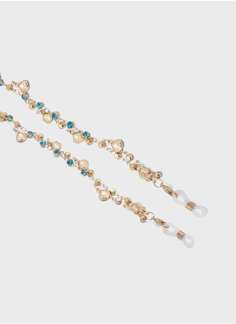Ginger Sunglass Chain With Shell Charms