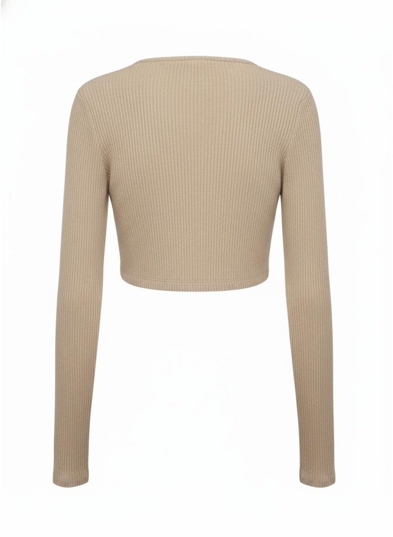 Don't Call Me Jennyfer Women's Ribbed Tie-Front Crop Cardigan - Image 2