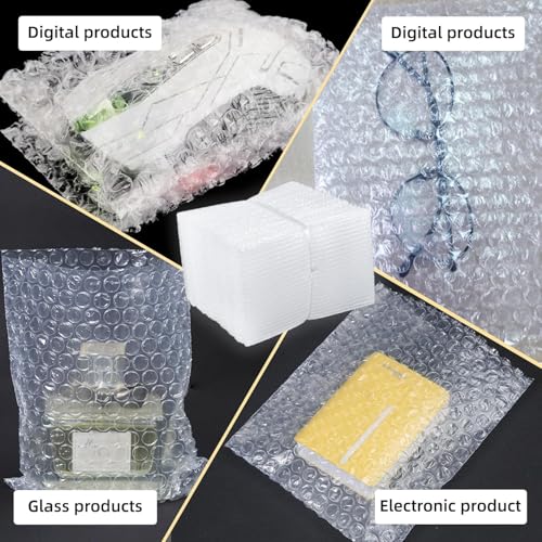 XHMAXE 50Pcs Bubble Pouches Wrap,8”x10”Bubble Pouches for Shipping,Double Wall Bubble Cushioning Wrap out Bags for Mailing Packing,Moving and Storage Glass Fragile China Dishes Electronic Item - Image 3