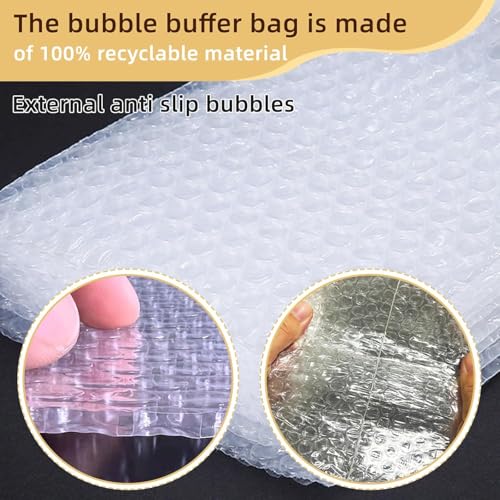 XHMAXE 50Pcs Bubble Pouches Wrap,8”x10”Bubble Pouches for Shipping,Double Wall Bubble Cushioning Wrap out Bags for Mailing Packing,Moving and Storage Glass Fragile China Dishes Electronic Item - Image 4