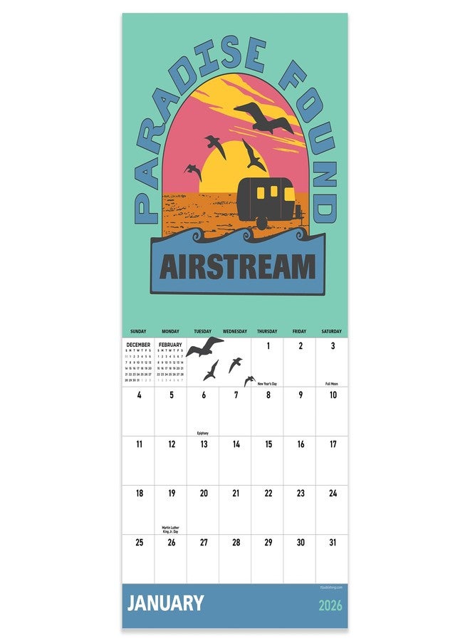 TF Publishing 2026 Airstream Mini Calendar with Monthly Grids for Appointments and Scheduling - Vertical Small Wall Calendar 2026 with Premium Matte Paper for Home and Office Organization - 7x7in - Image 2