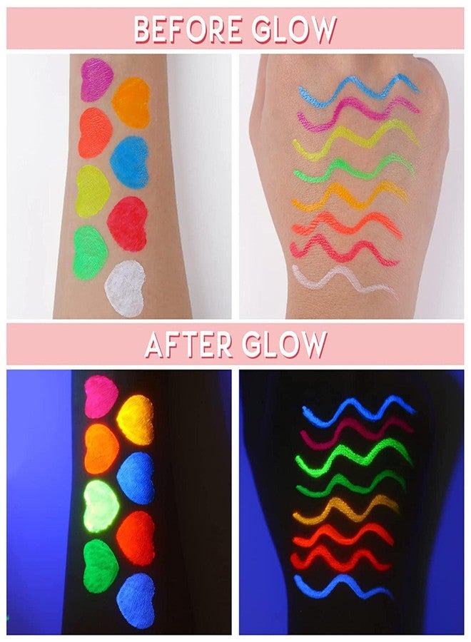 Wismee UV Glow Neon Liquid Eyeliner, Matte Colored Eyeliners Pen, Rainbow Colorful Neon Eyeliner Pencil Pigmented Waterproof Smudgeproof Long Lasting Eye Liner for Halloween Christmas Makeup (Orange) - Image 3