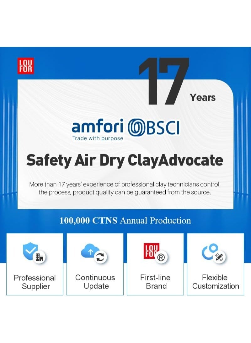 Twisoo LOUFOR Air Dry Clay Kits - Modeling Clay for Kids, Ultra Light & Soft, Safe & Non-Toxic, DIY Air Dry Clays Kit with Sculpting Tools and Tutorials, Creatible Art Crafts Toys Gifts for Boys Girls - Image 4