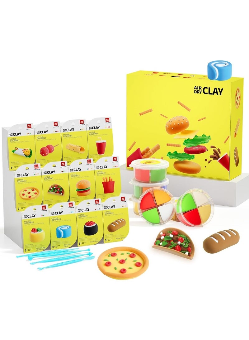 Twisoo LOUFOR Air Dry Clay Kits - Modeling Clay for Kids, Ultra Light & Soft, Safe & Non-Toxic, DIY Air Dry Clays Kit with Sculpting Tools and Tutorials, Creatible Art Crafts Toys Gifts for Boys Girls - Image 1