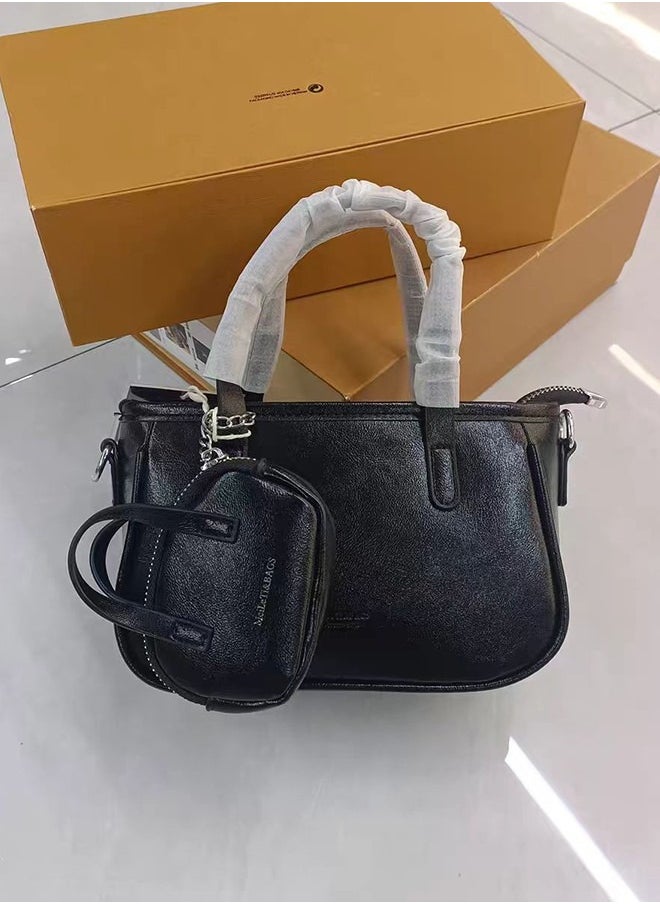 JCB CHIC Women PU Leather Tote Bag Hobo Bag and Clutch Versatile 2pcs Shoulder Bag and Handbag Set Shopping Satchel Bag,Versatile Soft Underarm Bag For Trave Work(18004 Black)  - Image 1