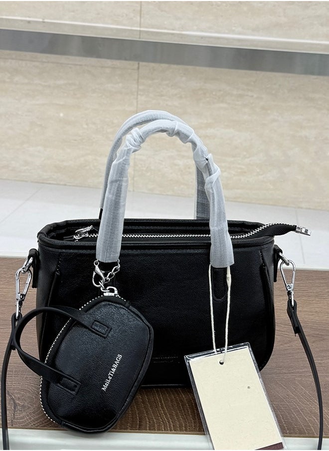 JCB CHIC Women PU Leather Tote Bag Hobo Bag and Clutch Versatile 2pcs Shoulder Bag and Handbag Set Shopping Satchel Bag,Versatile Soft Underarm Bag For Trave Work(18004 Black)  - Image 2