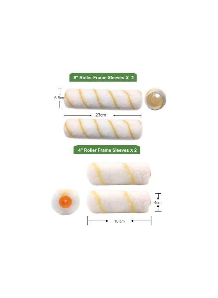 انفلكس مجموعة أسطوانات طلاء (6 قطع) - أسطوانات طلاء للجدران والأسقف، وسادات طلاء، صينية طلاء، فرشاة، مكشطة، أسطوانات طلاء صغيرة، أكمام طلاء، مستلزمات طلاء - مجموعات أسطوانات طلاء لتزيين الجدران - Image 2